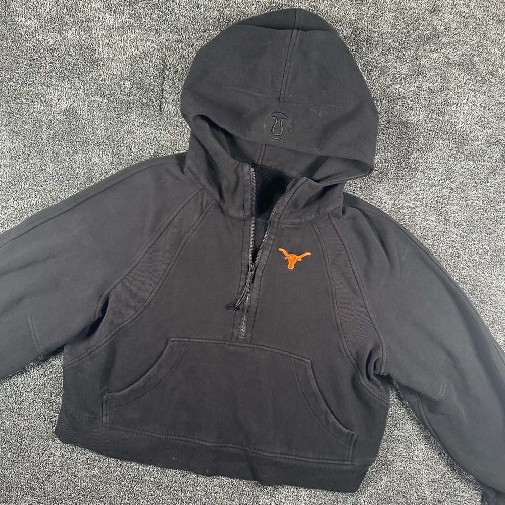 Texas Longhorns Lululemon Hoodie Woman's M/L Scuba Oversized Half-Zip Black NCAA